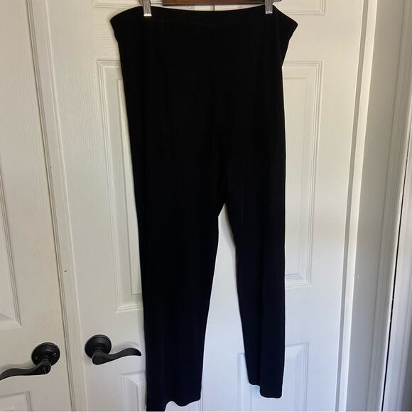 Misook Straight Leg Knit Pant Black Wrinkle Free Ankle Length Women Size XL 25” - Picture 3 of 5